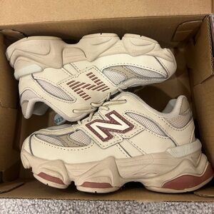 New Balance Kids' Beige and Pink Sneakers